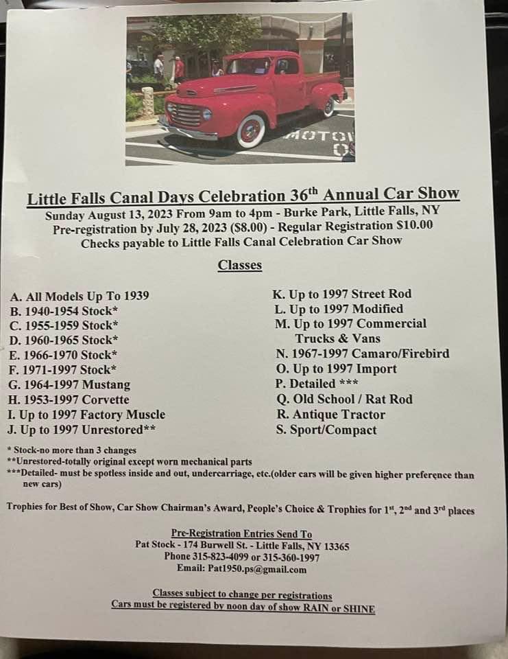 Little Falls, NY Canal Celebration August 5 11, 2024